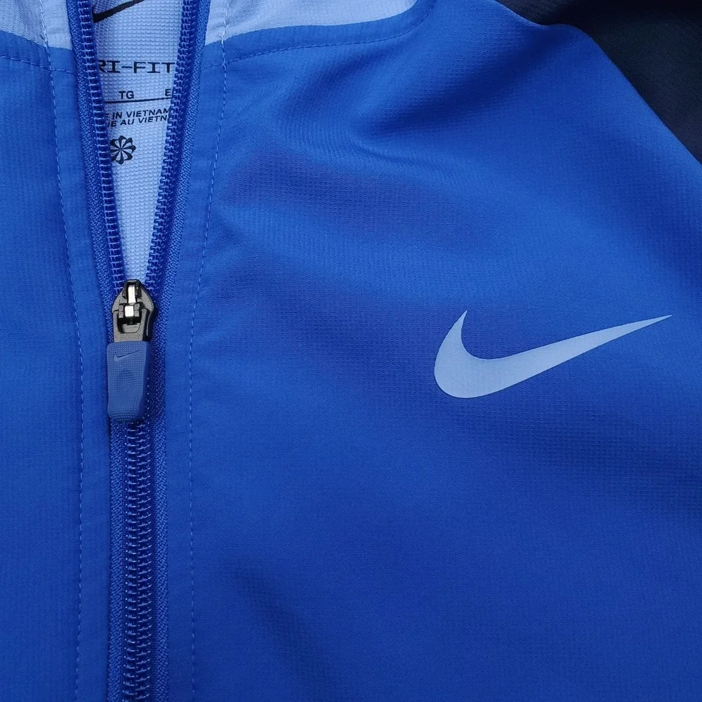 Nike Jacket Boys Extra Large Blue Woven Colorblock Lightweight Windbreaker Shell